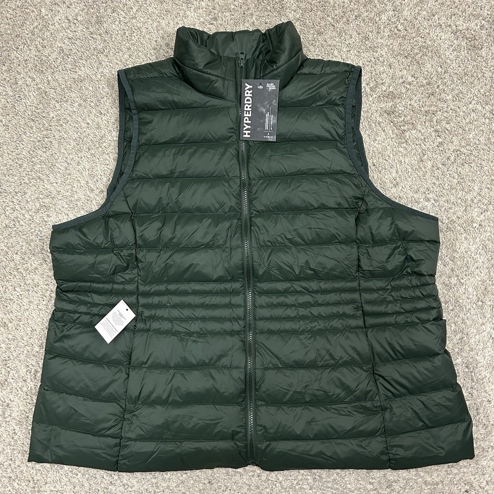 Lands End Wanderweight Puffer Vest Womens 2X 20W-22W 800 FP New with Tags Green
